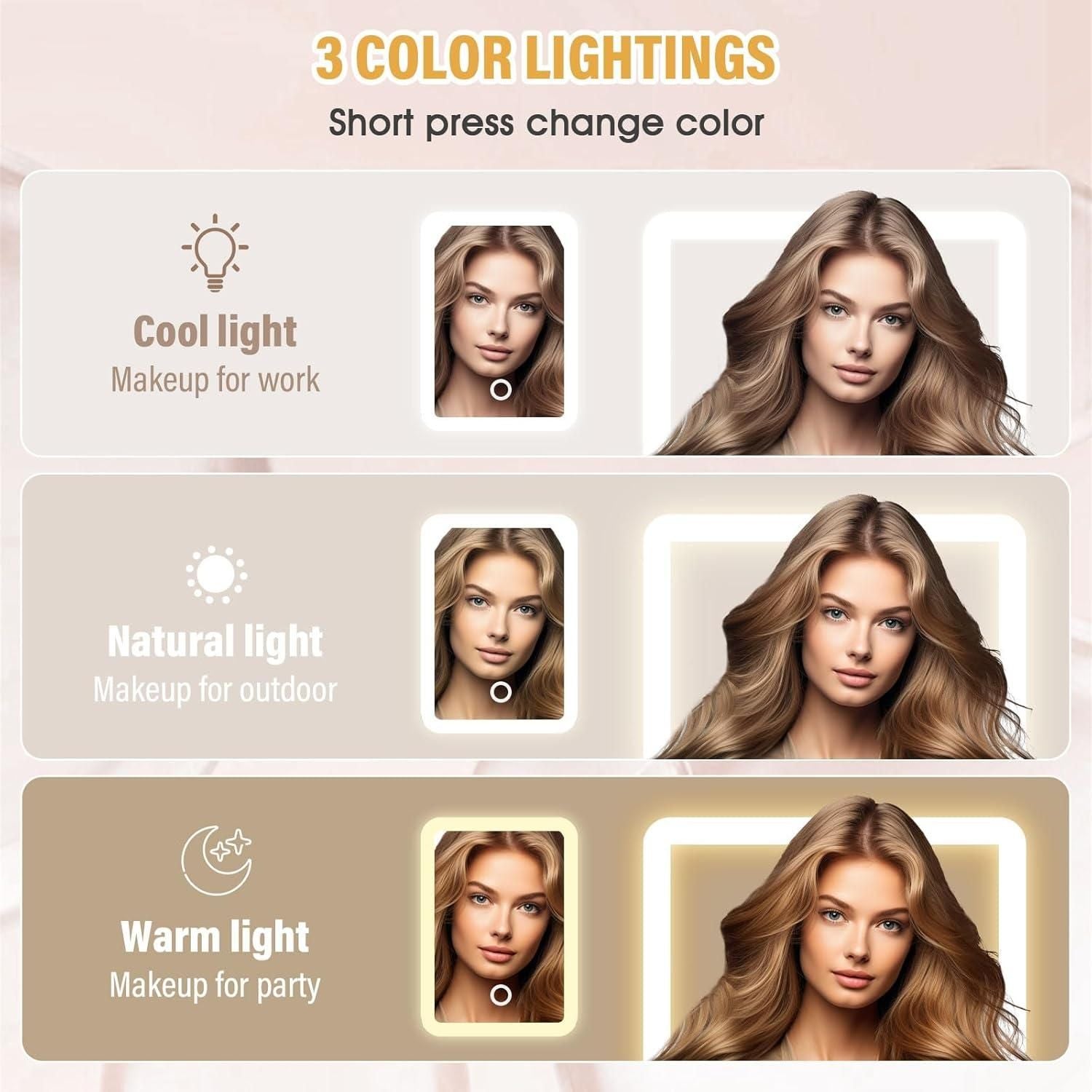 White LED Cosmetics & Jewelry Organizer Box | Portable Makeup Storage with Mirror