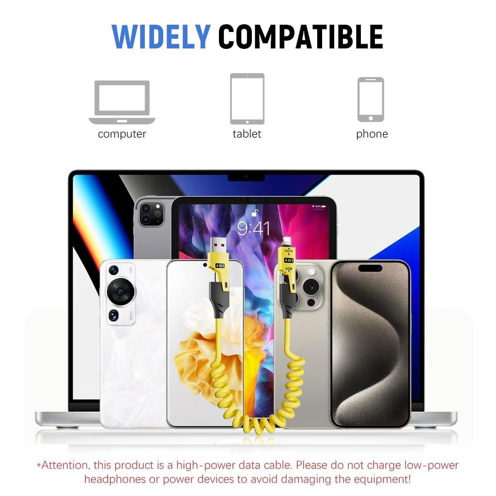 4-in-1 Spring Data Cable – Universal, Compact & Built to Last