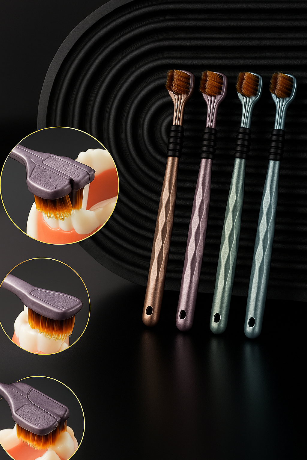 🦷 3-Sided Toothbrush – Deep Clean Made Effortless (Pack of 4)