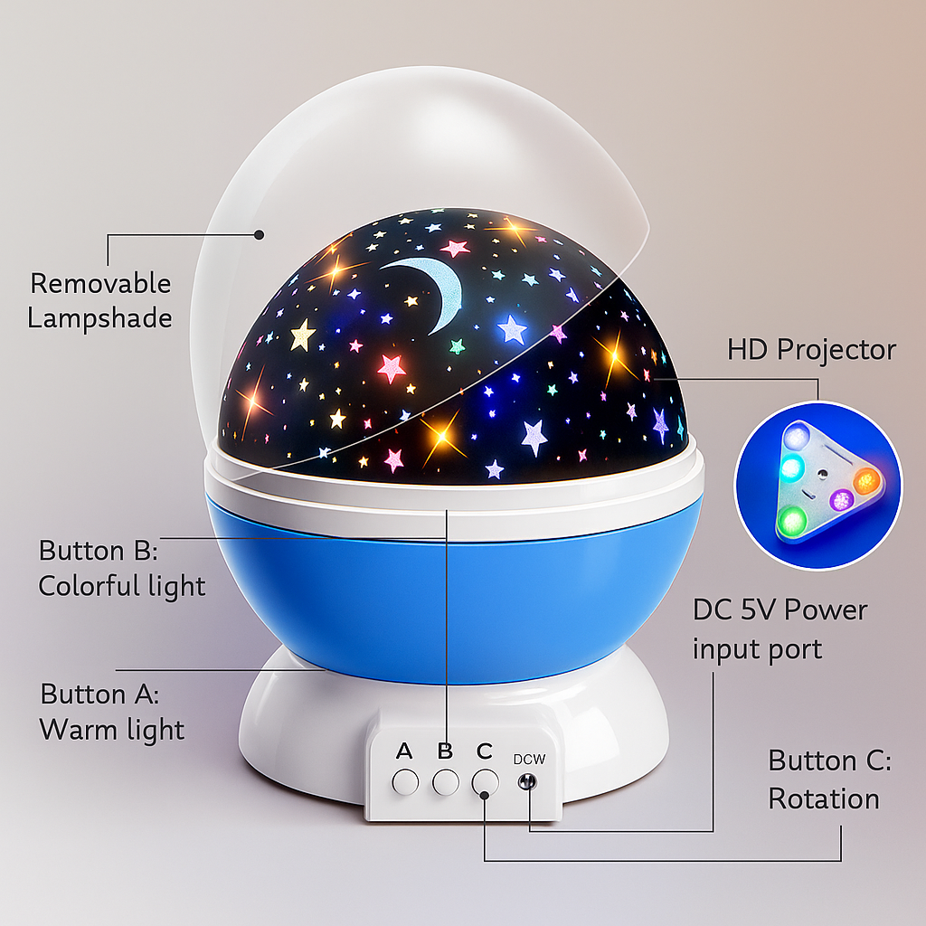 Star & Moon Night Light Lamp