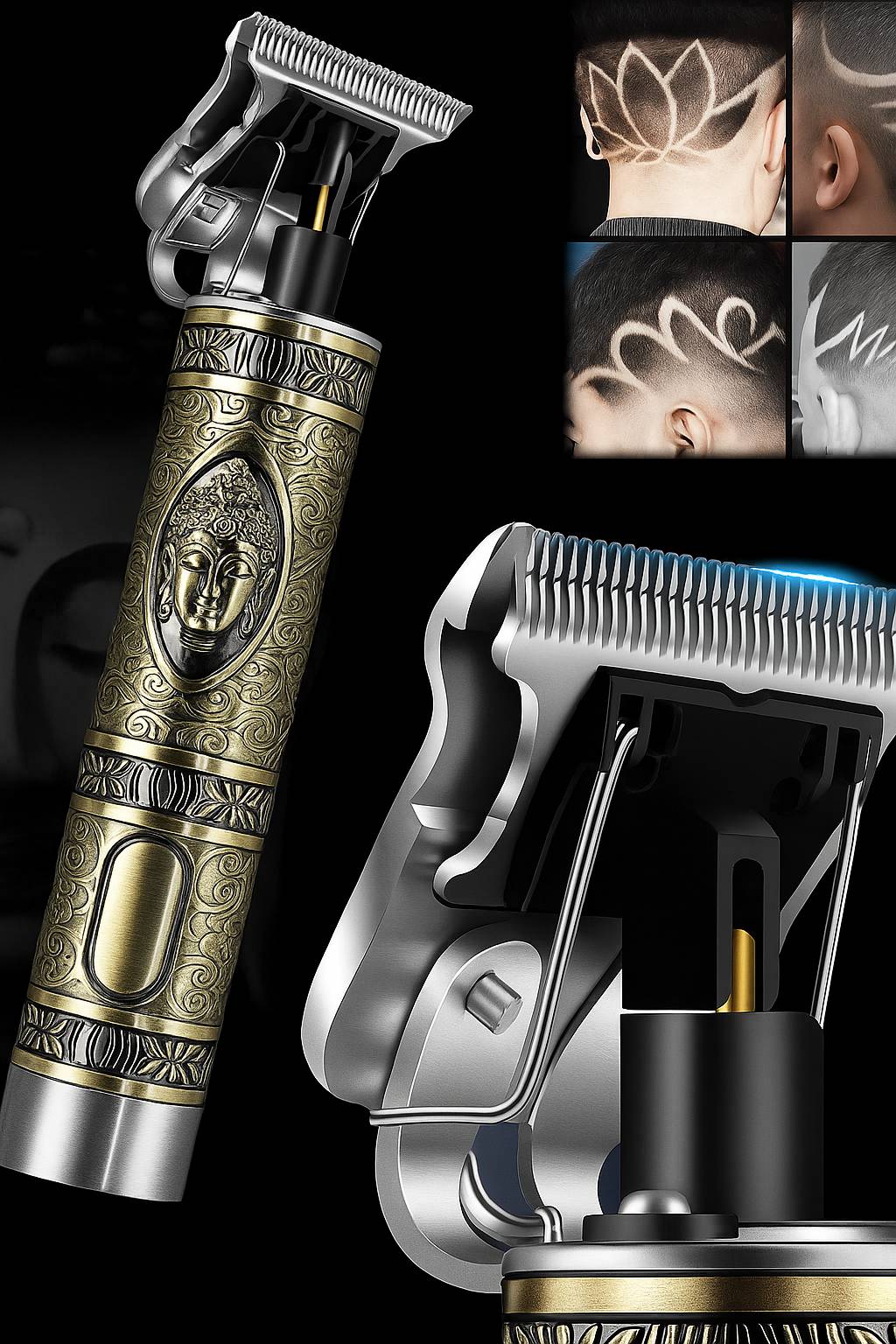 Gold Cordless Hair Trimmer – Professional Rechargeable Clipper for Men